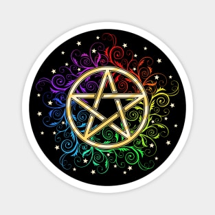 Rainbow Pentagram Magnet